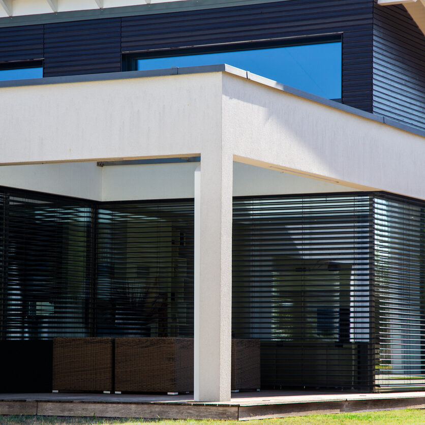 Window with modern venetian blind Window with modern venetian blind